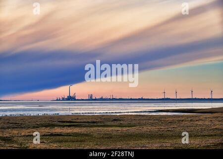 Strada della marea di Beb sul mare di wadden all'isola Mandoe, Esbjerg Danimarca Foto Stock