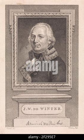 Ritratto di Jan Willem de Winter.Ritratto di Jan Willem de Winter, Ammiraal nella battaglia di Egmond e Maresciallo van Holland. Foto Stock