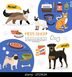 Modelli di materiale per animali domestici e animali Illustrazione Vettoriale