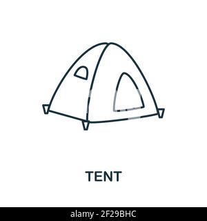 Icona tenda. Semplice illustrazione dalla collezione di vacanze. Icona Creative Tent per il web design, modelli, infografiche e altro ancora Illustrazione Vettoriale
