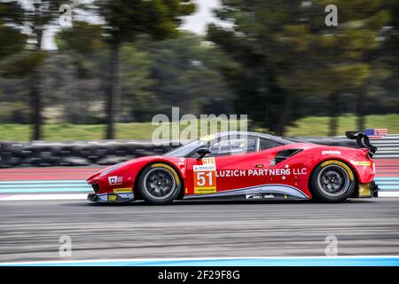 51 PIER GUIDI Alessandro (ita), NIELSEN Nicklas (dnk), LAVERGNE Fabian (fra), Team Luzich Racing Ferrari F488 GTE, azione in occasione della ELMS European le Mans Series 2019 sul circuito Paul Ricard, le Castellet France, dal 11 al 14 aprile - Foto Marc de Mattia/DPPI Foto Stock