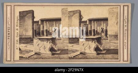 Vista delle rovine della Casa di Meleagro a Pompei; Casa di Meleagro; Pompei .. Foto Stock