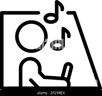 Icona di guida di una persona disinteressata. Contorno persona incauta che guida icona vettore per web design isolato su sfondo bianco Illustrazione Vettoriale