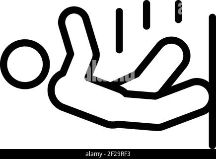 Icona caduta persona disinteressata. Contorno persona incauta caduta vettore icona per web design isolato su sfondo bianco Illustrazione Vettoriale