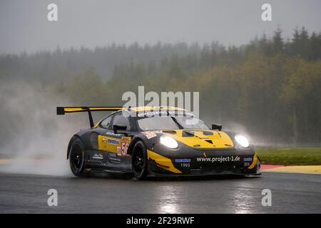 56 BERGMEISTER Jörg (deu), LINDSEY Patrick (usa), PERFETTI Egidio (NOR), Porsche 911 RSR team Project 1, azione durante il Campionato Mondiale FIA WEC Endurance 2019, 6 ore di Spa dal 2 al 4 maggio, a Spa Francorchamps, Belgio - Foto DPPI Foto Stock