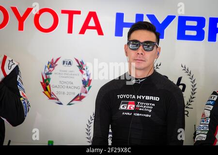 KOBAYASHI Kamui (jpn), Toyota Gazoo Racing, Toyota TS050 Hybrid, ritratto durante il Campionato Mondiale di Endurance FIA WEC 2019, 8 ore di Bahrain dal 12 al 14 dicembre al circuito Internazionale di Sakhir - Foto Antonin Vincent / DPPI Foto Stock