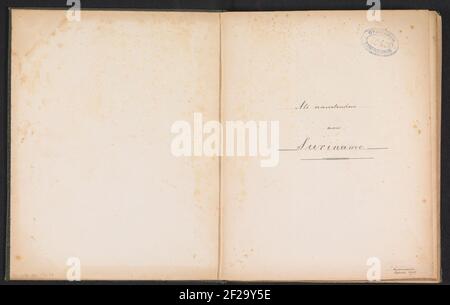 Album Met 68 prentbriefkaarten 'ALS aandenken aan Suriname'.Collezione di 68 cartoline dal Suriname ha riunito in un album come ricordo di un soggiorno in Suriname nel settembre 1911. Le mappe sono oggetto di scene di strada in Paramaribo, l'interno e diversi gruppi di popolazione. Alcuni esempi di iscrizioni: Market to the Saints Road ZG Wowojo, Annonce MGG Vleesch, sul bordo di Paramaribo, immigranti giavanesi con strumenti musicali, approdo cabenda sopra Saramacca, Mulattine, donna indiana, Sakoonath, britannico indiano, Giavanese, Creolo, Boschneger, Roaktra (medico) a Boven-Cott Foto Stock