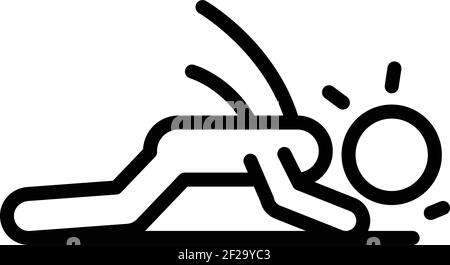 Icona lesioni personali non curate. Contorno icona vettore di infortunio persona per il web design isolato su sfondo bianco Illustrazione Vettoriale