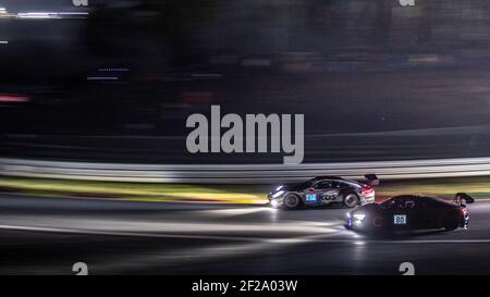 17 DAVIES Shae, PETIT Paul, MACDOWALL Paul, Audi R8 LMS Team WRT, totale, azione 80 HARYANTO Andrew (ind), BHIROMBHALDI Bhurit (ind), LEE Jeffrey (twn), SHAHIN Yasser (aus), Audi Sport R8 LMS team Audi Sport LMS, azione , atmosfera, nuit, Notte Durante il campionato 2019 Blancpain Endurance Series 24 ore di Spa, dal 24 al 28 luglio, Spa Francorchamps, Belgio - Foto Frederic le Floc'h / DPPI Foto Stock