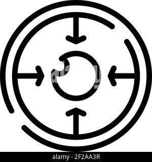 Icona di correzione dell'occhio di messa a fuoco. Contorno Focus icona vettoriale correzione occhi per web design isolato su sfondo bianco Illustrazione Vettoriale