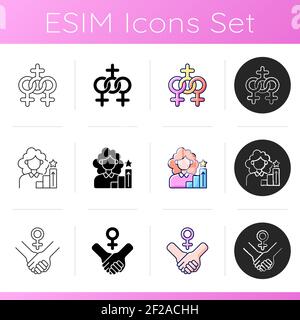 Insieme di icone per le pari opportunità di istruzione Illustrazione Vettoriale