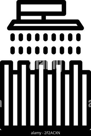 Icona legno compensato di produzione. Contorno produzione legno compensato vettore icona per web design isolato su sfondo bianco Illustrazione Vettoriale