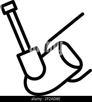 Icona del chiodo lucidante a gel. Contorno gel lucidante icona vettore unghia per web design isolato su sfondo bianco Illustrazione Vettoriale