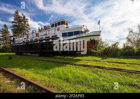 Nave turistica Elblaski Canal Polonia Foto Stock