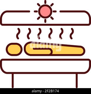 Icona colore RGB per lettini abbronzanti Illustrazione Vettoriale