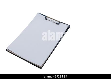 clipboard in legno isolato su sfondo bianco Foto Stock