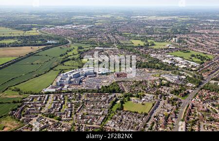 Veduta aerea dell'Ospedale Universitario Coventry & Warwickshire, Coventry, Regno Unito Foto Stock