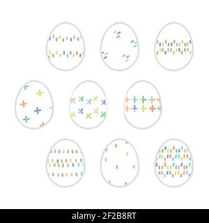 Set di contorni uova di Pasqua - illustrazione vettoriale Illustrazione Vettoriale