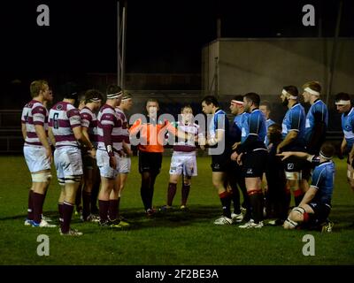 Glasgow, Scozia, Regno Unito. 14 novembre 2014: Una partita di rugby contro Glasgow Hawks e Watsonian. Foto Stock