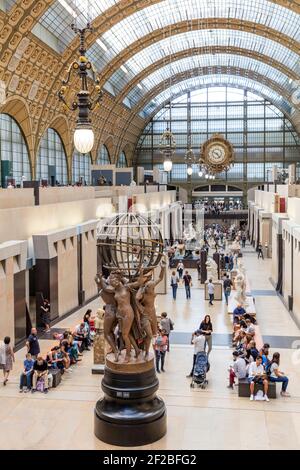 Atrio principale del Musee d'Orsay, Parigi, Francia Foto Stock