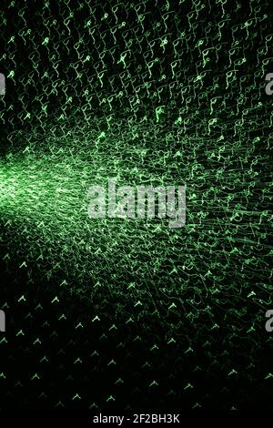 Sfondo digitale astratto verde fatto con pennello chiaro. Foto Stock
