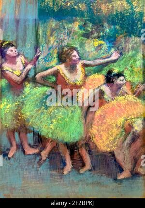 Ballerini in verde e giallo, Edgar Degas, circa 1903, Solomon R. Guggenheim Museum, Manhattan, New York City, USA, Nord America Foto Stock