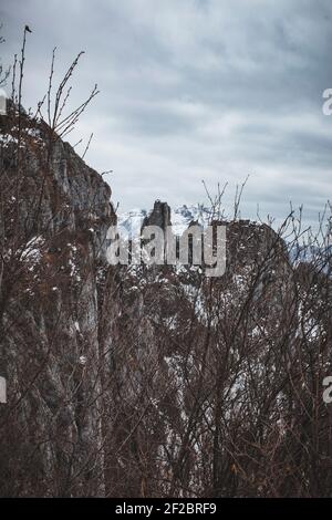 Vista dalla cima dei piani dei Resinelli a Lecco, vicino a Como Lombardia, Italia. Foto Stock