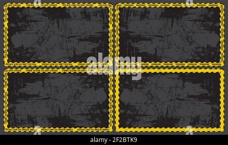Bordo del nastro di avvertenza con spazio vuoto per il testo. Strisce nere e gialle sul nastro. Ottimo per l'omicidio prove quadro di sfondo. Illustrazione Vettoriale