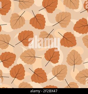 Elegante e trendy ditsy vettore floreale senza cuciture disegno modello di esotiche foglie secche. Trama ripetuta sfondo fogliato per la stampa e il tessuto Illustrazione Vettoriale