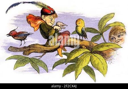 Povero piccolo birdie teased da Richard Doyle. Foto Stock