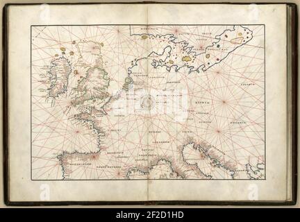 atlante Portolano di 9 carte e una mappa del mondo, ecc. dedicato a Hieronymus Ruffault, Abate di San Vaast Foto Stock