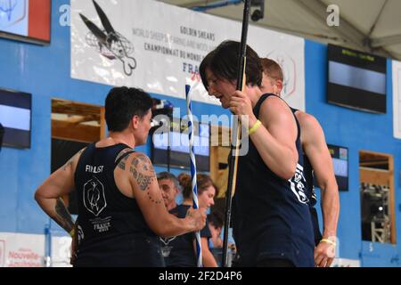 Audrey Lamb compete alle finali di wolhandling del mondo Foto Stock