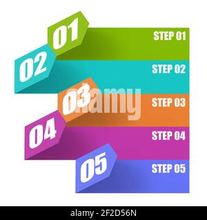 Modello infografico astratto del processo aziendale , passo dopo passo Foto Stock