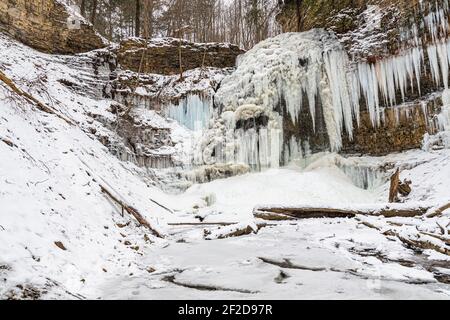 Tiffany Falls Ancaster Ontario Canada in inverno Foto Stock