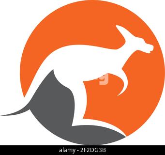 Modello di logo Kangaroo disegno di icone vettoriali Illustrazione Vettoriale