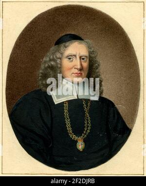 Ritratto di Sir William Dugdale di Sylvester Harding. Foto Stock