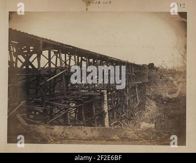 Potomac Creek Bridge 1863. Foto Stock