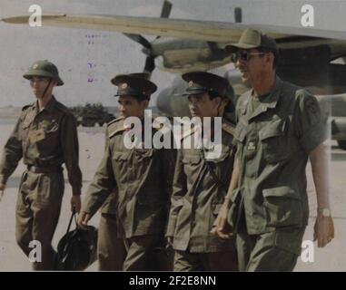 POW rilascia Bien Hoa Air base, 26 gennaio 1973. Foto Stock