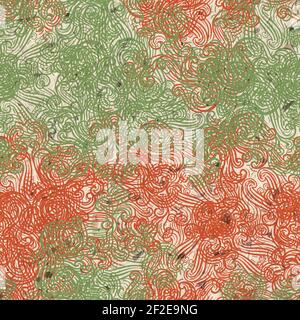 Motivo senza cuciture di motivi damascati sparsi disegnati Foto Stock