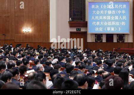 Pechino, Cina. 11 Marzo 2021. La quarta sessione del 13° Congresso Nazionale del Popolo si è chiusa con successo a Pechino, in Cina, l'11 marzo 2021.(Photo by TPG/cnsphotos) Credit: TopPhoto/Alamy Live News Foto Stock