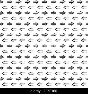 Un motivo senza giunture fatto con frecce disegnate a mano. Illustrazione Vettoriale
