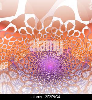 Intricato design a celle ondulate intrecciate (illustrazione 3D, sfondo) Foto Stock