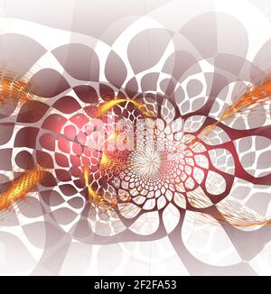 Intricato design a celle ondulate intrecciate (illustrazione 3D, sfondo) Foto Stock