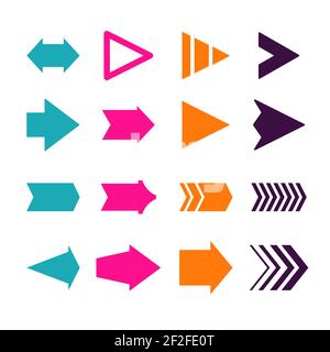 Disegno piatto raccolta frecce illustrazione vettoriale. Illustrazione Vettoriale