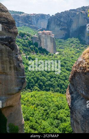 Monastero di Meteora Roussanou - Grecia Foto Stock