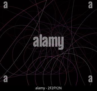 Spirali e cerchi. Infinite e linea continua. Teoria delle stringhe. Processi fisici e teoria quantistica. Quantistica impigliamento. Foto Stock