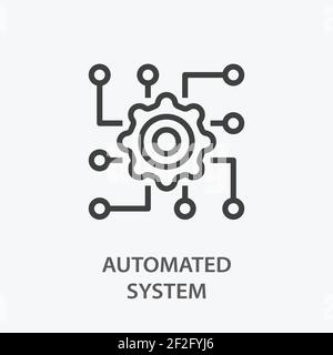 Icona della linea di sistema automatica su sfondo bianco. Illustrazione Vettoriale