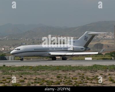 Boeing 727 privato (VP-BAB). Malaga, Andalusia, Spagna. Foto Stock