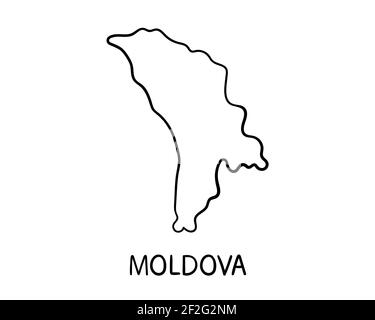 Moldavia Mappa - Illustrazione disegnata a mano Foto Stock