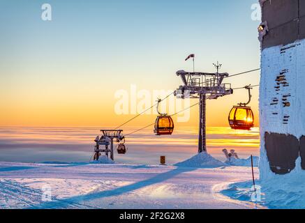 Pass per la funivia che fissa Sun, Yllas, Finlandia Foto Stock